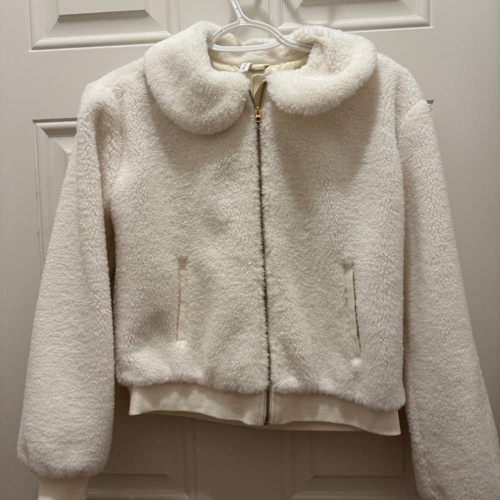 JANIE AND JACK GIRLS SHERPA CROPPED JACKET SIZE 14-16, XL